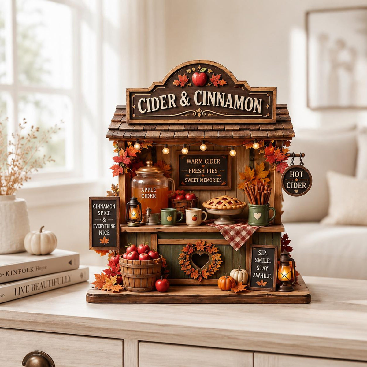 Personalized Cider & Cinnamon Wooden Block, Custom Apple Cider Stand Decor, Rustic Fall Farmhouse Shelf Sitter, Autumn Thanksgiving Gift 3e86dccf-7c28-4252-bd34-dbeea63bfc12-4.jpg