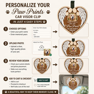 Pet Memorial Car Visor Clip – Photo + Name – You Left Paw Prints - Personalized Wooden Car Visor Clip 2 Layer 3e92e159-859f-4f86-81f0-90b61f8a5b1b.jpg