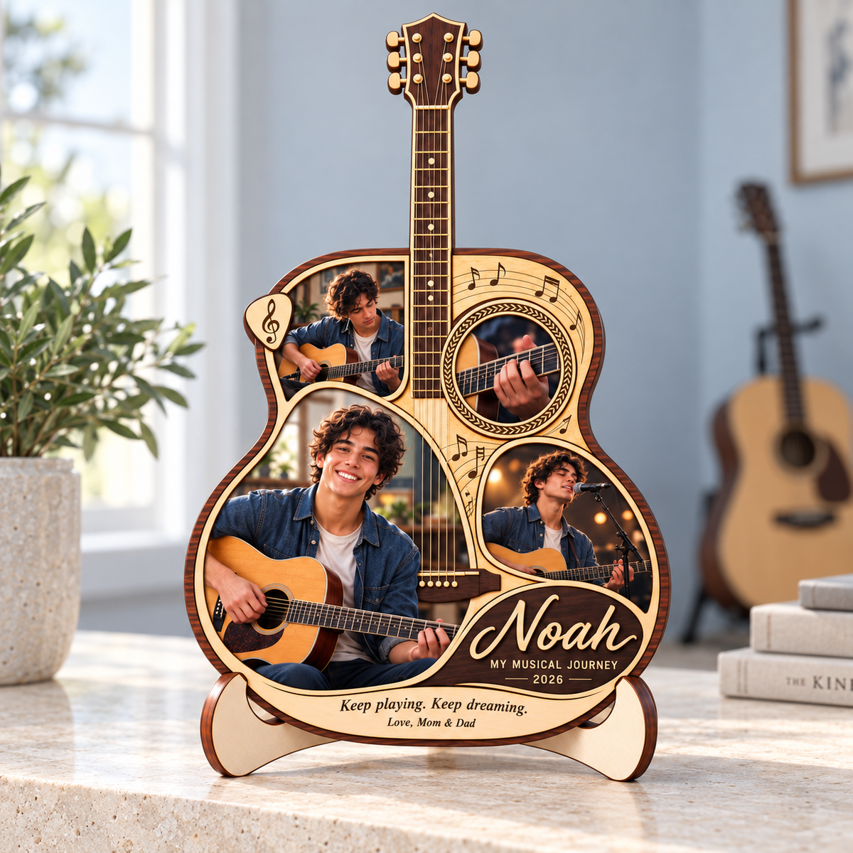 Personalized Guitar Photo Collage Plaque with Stand – Christmas Gift for Guitar Players, Custom Music Lover Keepsake 3e94b956-7a91-44a5-a6c2-760804743494-Personalized-Acoustic-Guitar-Memory-Plaque-1.png
