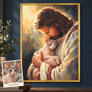 Personalized Jesus Holding Cat Canvas Wall Art – Custom Cat Portrait from Photo, Christian Gift for Cat Lovers & Spiritual Home Decor 3e9f9389-b917-404d-93bc-53025ebeccdf-Ch-a-Jesus-m-m-o-Sphynx.png