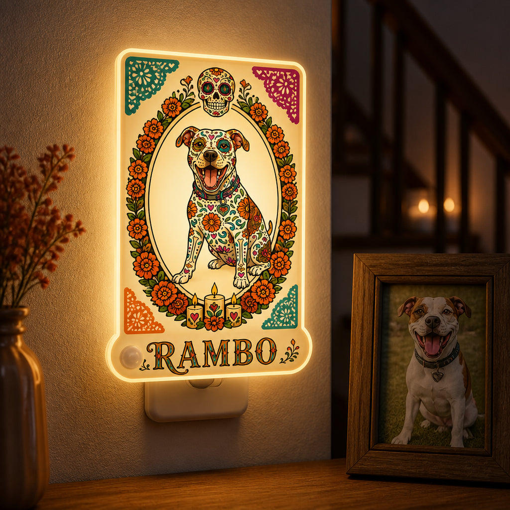 Custom Sugar Skull Pet Night Light – Photo-to-Art with Name - Personalized Acrylic Night Light 3e9faa05-1b8a-45d9-bc07-32294f678d09.jpg