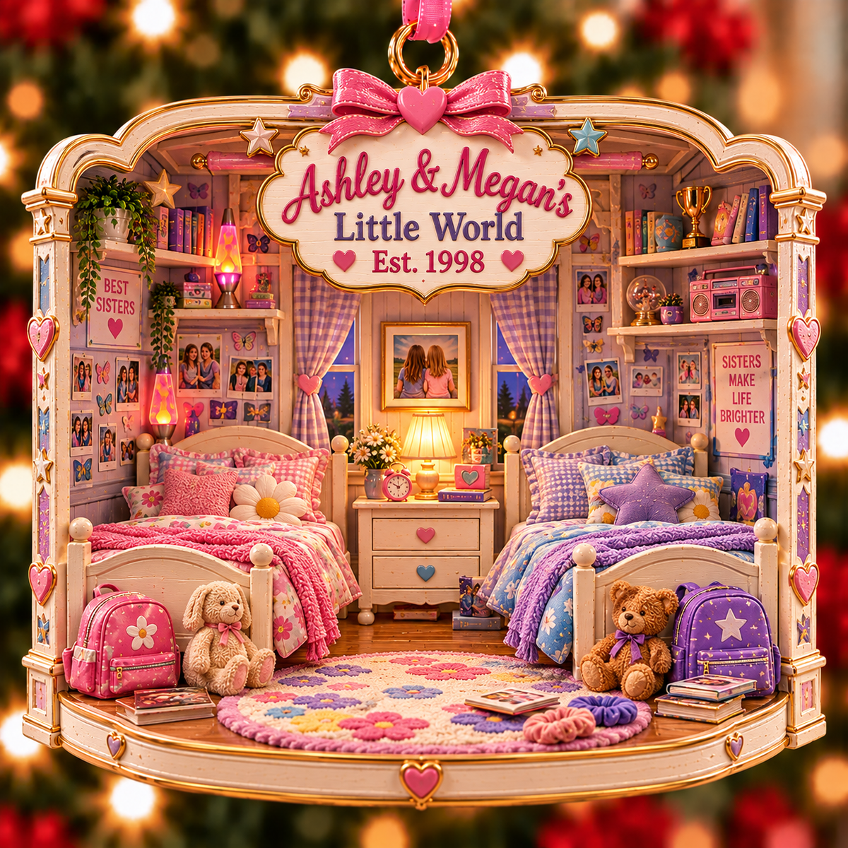 Personalized Sisters Bedroom Christmas Ornament – Custom Names & Year, Sisters Forever Gift, Sister Friendship Keepsake, Christmas Gift for Sisters 3ea48e08-8a6a-4720-a6ab-03c3882162a5-Ashley-Megan-s-Little-World-2.png