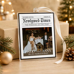 Personalized Wedding Photo Newspaper Ornament: Newlywed Times Ornament, Just Married Ornament, 2026 First Anniversary Gift for Couple 3eb56b2b-c40f-4888-8109-c541da51f1ea-dfdsgfsdfdsfd.jpg