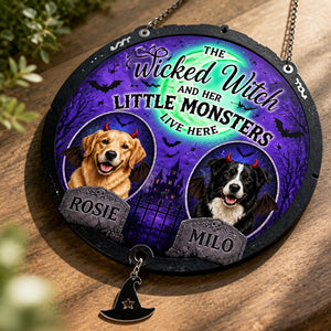 Halloween Witch & Little Monsters Pet Photo Doormat - Personalized 1 Layered Suncatcher with Charm 3ece48df-4793-482e-988d-6bda412e5f30.jpg