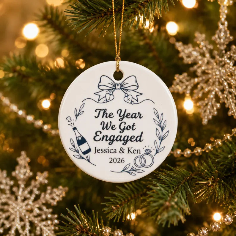 Personalized Engagement Ornament 2026, First Christmas Engaged Ceramic Keepsake, Custom Couple Ornament with Names and Year,Bride to Be Gift 3ee1c80e-8d41-492e-894a-ddde3c3e2067-hfg.webp