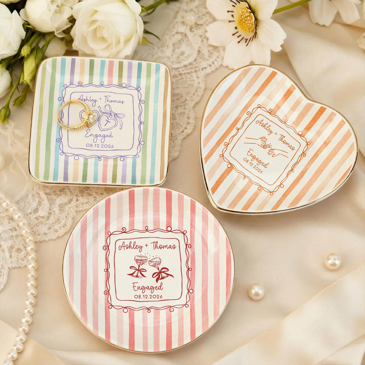 Personalized Engagement Ring Dish, Ceramic Jewelry Tray with Couple Names, Heart Trinket Tray for Wedding Gift 3ef00fee-ef76-4a4a-b480-faca13e13496-1.jpg
