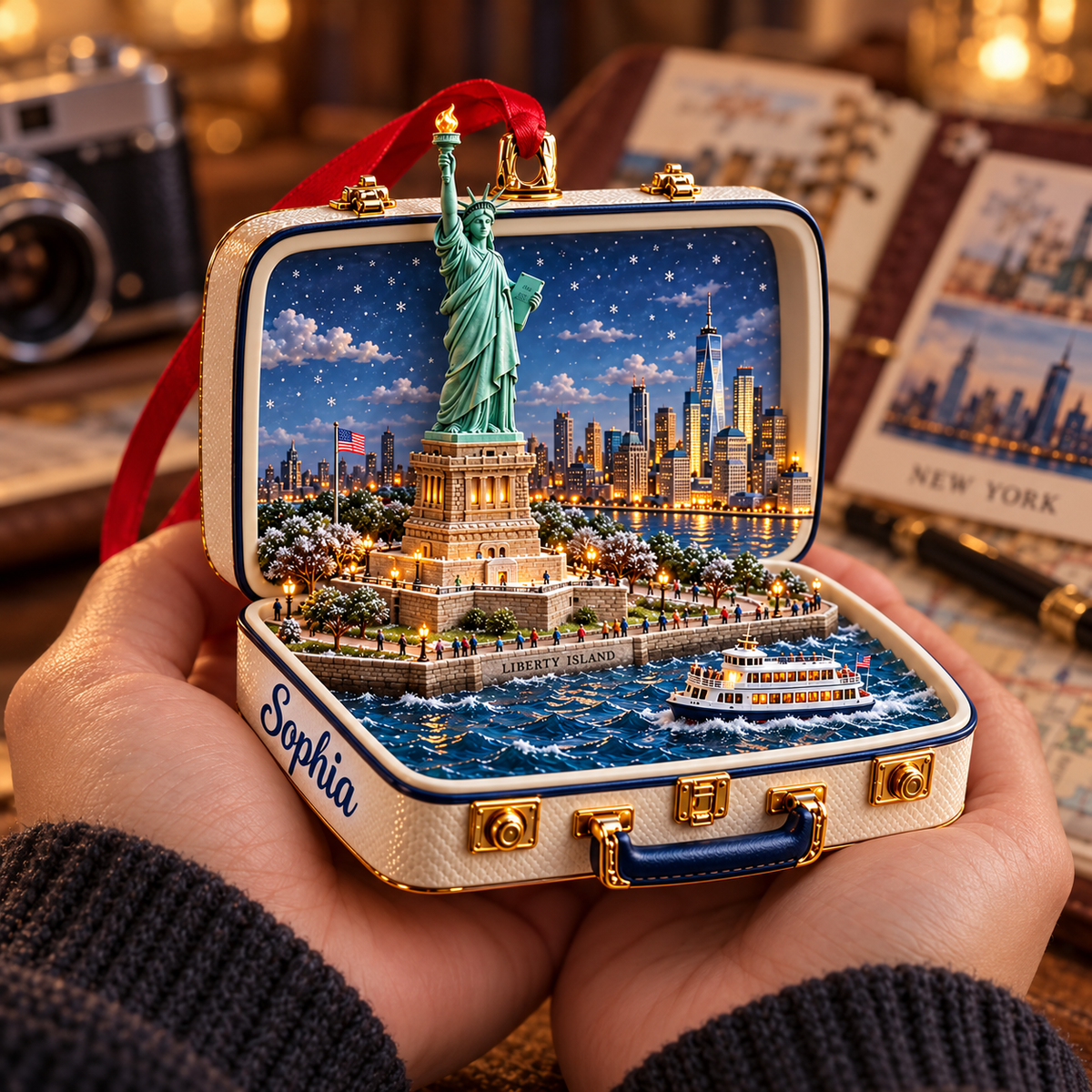 Personalized 3D Statue of Liberty Suitcase Christmas Ornament – New York USA Travel Souvenir & Gift for New York Lovers 3ef45b62-5021-4b93-b2b1-c4221576e768-Hands-Cradle-a-New-York-Keepsake-3.png