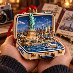 Personalized 3D Statue of Liberty Suitcase Christmas Ornament – New York USA Travel Souvenir & Gift for New York Lovers 3ef45b62-5021-4b93-b2b1-c4221576e768-Hands-Cradle-a-New-York-Keepsake-3.png