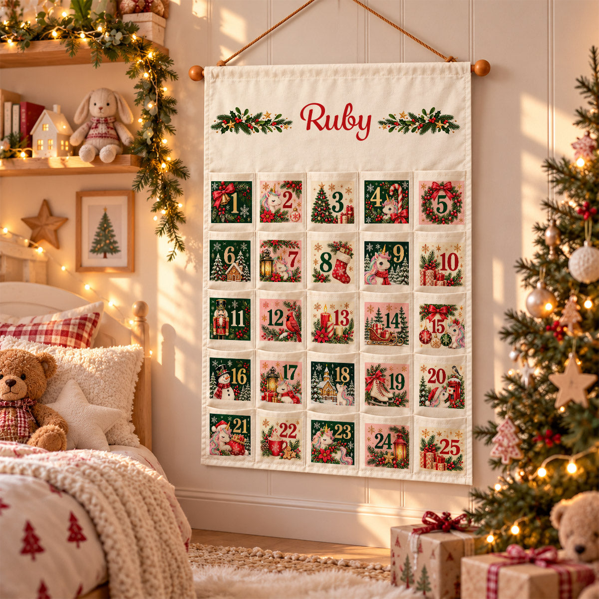 Christmas Tree Advent Calendar with Name - Personalized Christmas Gifts - Custom Yarn Name Fabric Advent Calendar 3f132bdf-de92-40df-97b8-3785b7dbecc2-MK-4.jpg