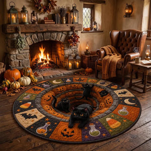 3D Halloween Black Cat Round Rug, Spooky Optical Illusion Carpet, Pumpkin Vortex Quilted Floor Mat, Witchy Fall Decor, Cat Lover Gift 3f2da283-b480-49e1-8993-dd98dc1fffdb-gfhfhgf-2-.webp