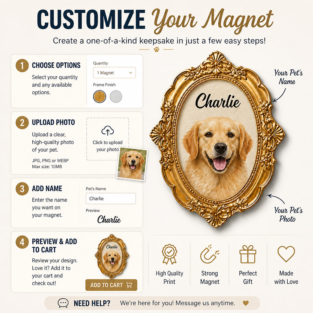 Cameo Pet Portrait Fridge Magnet - Personalized Custom Shape Fridge Magnet 3f444d54-27b2-47af-a932-2bdeb7c1b910.jpg