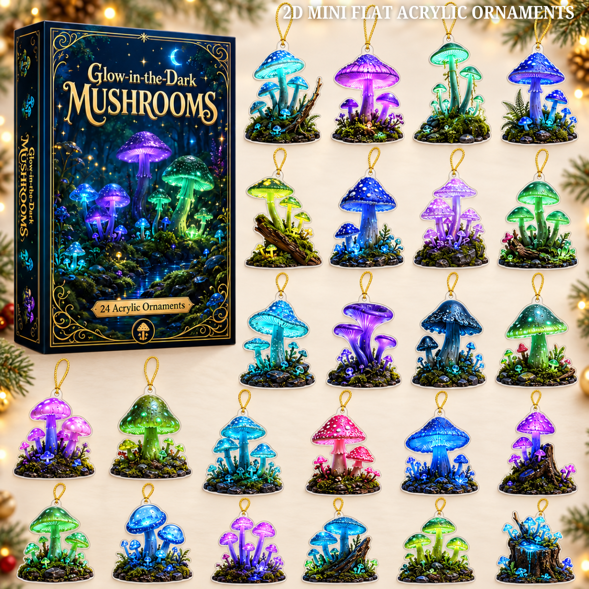 Glowing Mushrooms Advent Calendar 2026 - 24-Day Festive Countdown, Acrylic Charms Blind Box - Gift For Nature Lovers 3f5aa97b-37b9-4b8e-9294-b2839d62aadb-mushroom-text.png