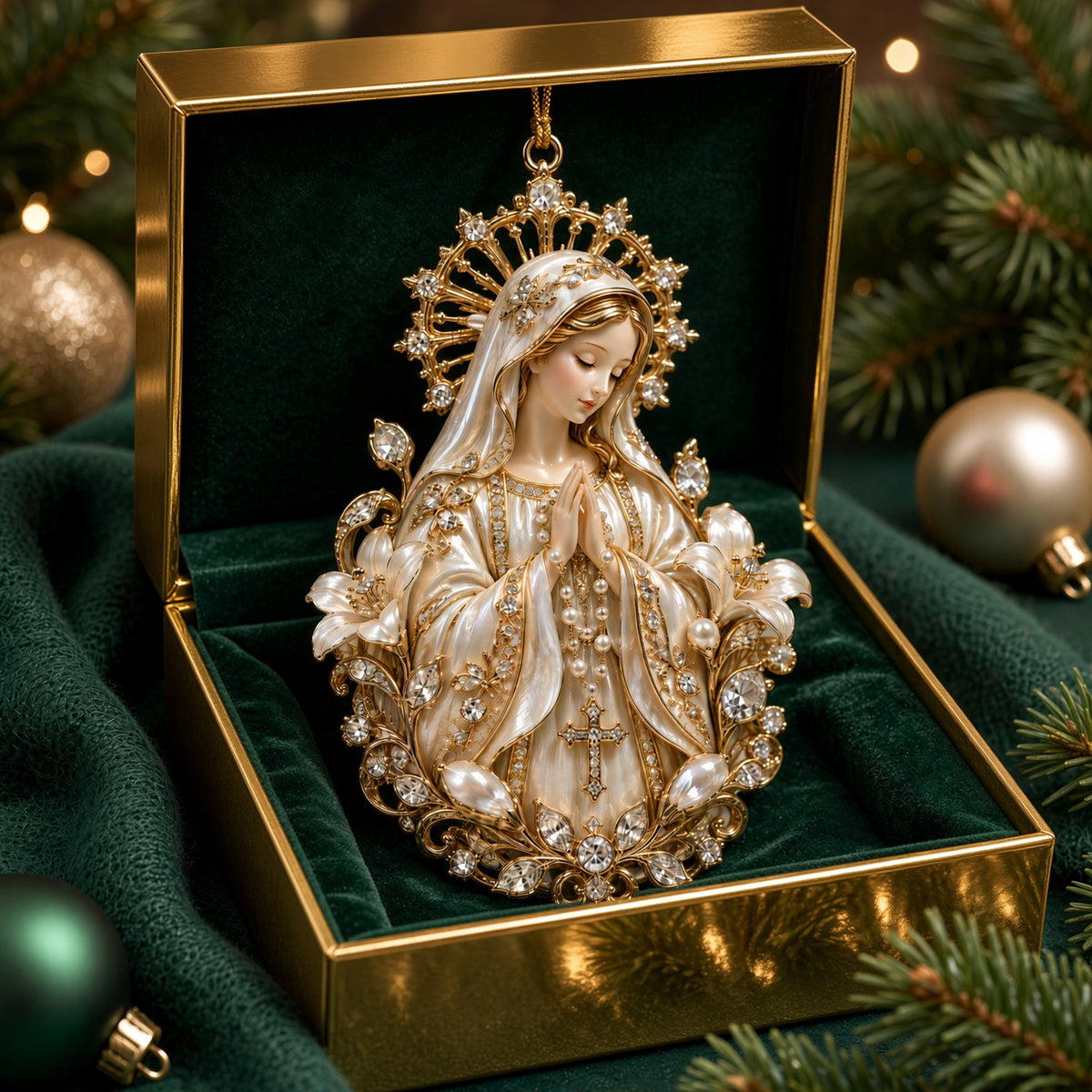 Virgin Mary Praise Christmas Acrylic Ornament, Personalized Gifts For Christians 3f68cf15-ee0d-4fe0-b247-7c4b54e804f0-13.jpg