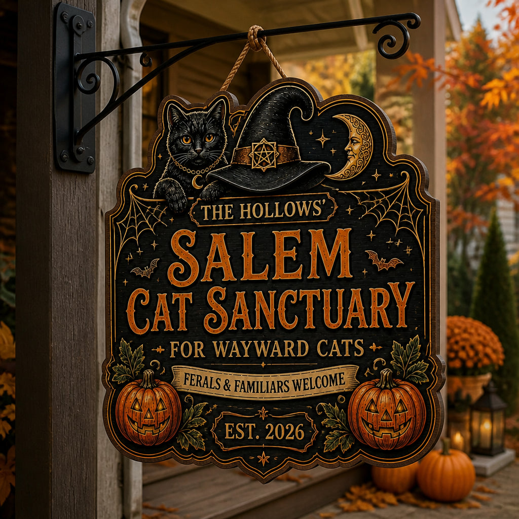 Personalized Salem Cat Sanctuary Wood Sign – Custom Family Name & EST Year - Personalized Wood Sign 3f7f09c0-f0e6-4f85-9b29-cd9bb848b95d.jpg