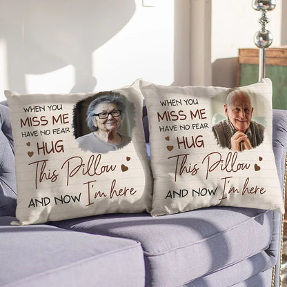 Personalised I Am Here Photo Memorial Pillow Cover Home Decor Sympathy Sentimental Commemorative Gift for Women Men