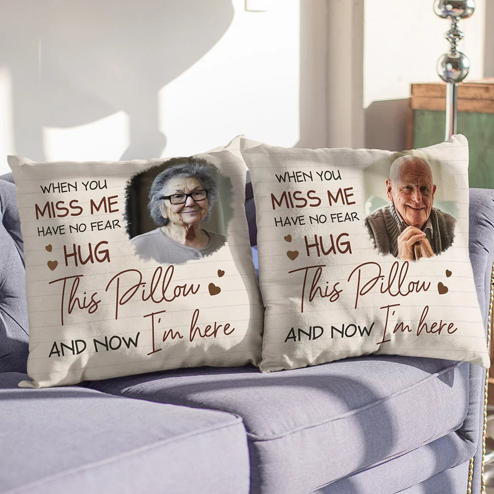 Personalised I Am Here Photo Memorial Pillow Cover Home Decor Sympathy Sentimental Commemorative Gift for Women Men