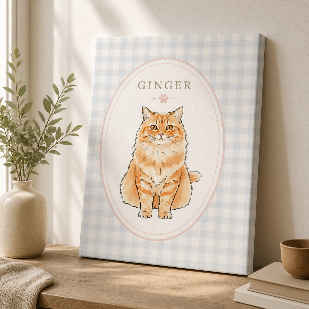 Custom Cameo Gingham Pet Portrait Canvas - Personalized Canvas 3fac0222-8fbf-4573-b8e5-ebc4e282b2e8.jpg