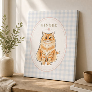 Custom Cameo Gingham Pet Portrait Canvas - Personalized Canvas 3fac0222-8fbf-4573-b8e5-ebc4e282b2e8.jpg