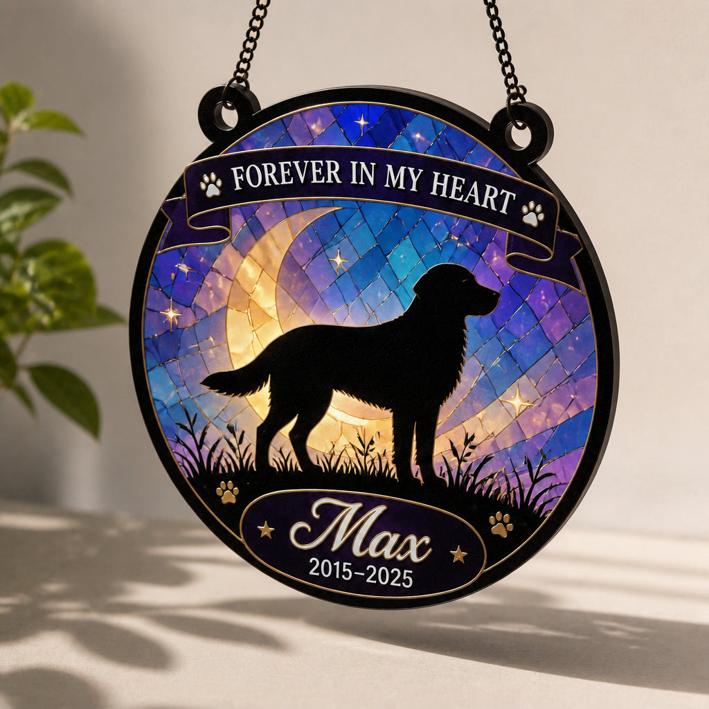 Pet Memorial Suncatcher – Forever In My Heart (Name & Years) - Personalized Suncatcher Ornament 3fbb4649-88a7-4e38-a04d-67916d63b5e3.jpg