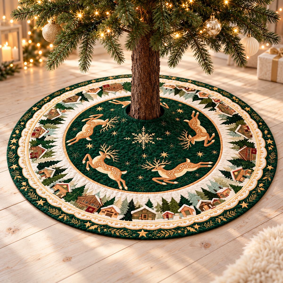 Quilted Reindeer Christmas Tree Skirt, Green Woodland Deer Tree Base Cover, Rustic Holiday Home Decor, Family Christmas Gift 3fd51d10-3188-4f13-ad09-cbf2e424ca74-Ch-n-v-y-c-y-th-ng-Gi-ng-sinh-xanh-ng-5.png
