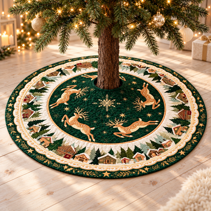 Quilted Reindeer Christmas Tree Skirt, Green Woodland Deer Tree Base Cover, Rustic Holiday Home Decor, Family Christmas Gift 3fd51d10-3188-4f13-ad09-cbf2e424ca74-Ch-n-v-y-c-y-th-ng-Gi-ng-sinh-xanh-ng-5.png