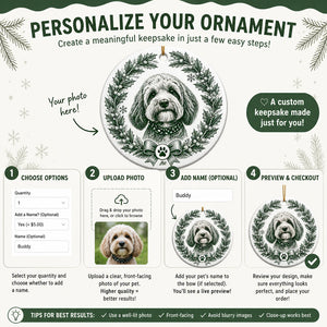 Custom Pet Portrait Holiday Wreath Ornament (Engraved Style) - Personalized Ornament 3fe06288-97d1-4825-a3ae-93cc2e0cb88f.jpg