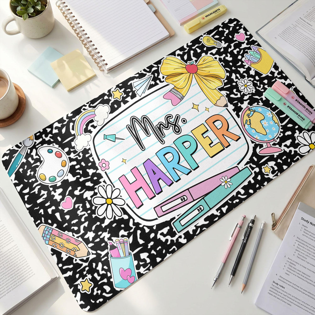 Personalized Teacher Desk Mat, Custom Teacher Composition Book With Name Mouse Pad, Teacher Gifts, Back To School,Teacher Appreciation Gift 3fe21a26-72bb-4721-89cb-0fe9378f680c-7.jpg