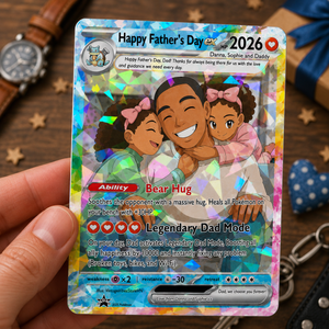 Personalized Father's Day PKM Card, Custom Birthday Photo Art Card, Wedding & Anniversary Photo to Holo Card, Gift For Dad, New Dad Gift