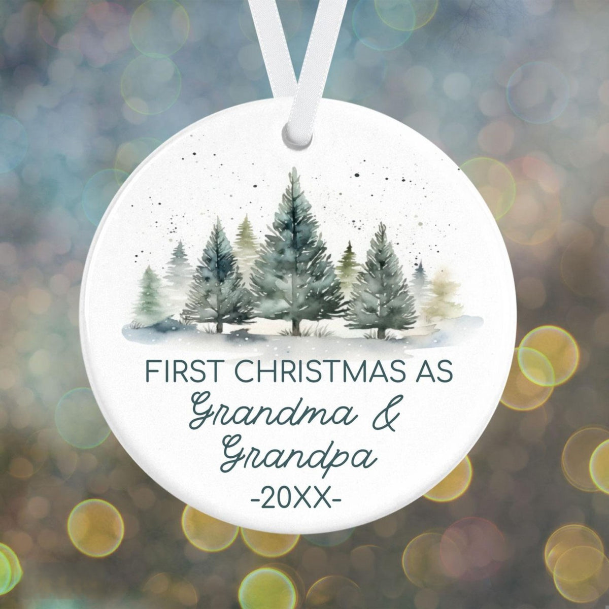 Our First Christmas as Grandma & Grandpa - Personalized Holiday Ornament - Grandparents Gift Ornament