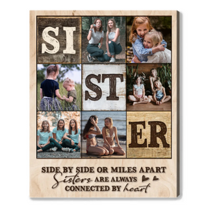 Sister Photo Collage Canvas, Christmas Gift For Sister, Sister Birthday Gift, Sister Photo Print, Sibling Gift, Big Sister Gift, Sister Gift