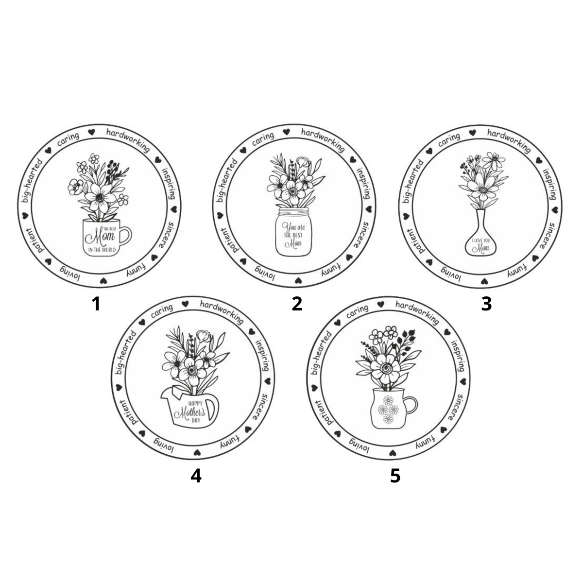 Happy Mother's Day Flower Vase - Personalized Wooden Plaque - Gift For Mom, Mother's Day, Birthday Gift