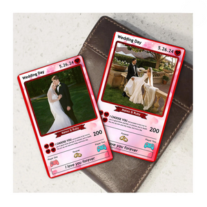 Custom Photo Anniversary Poke Card, Gift for Him, Wedding Photo Card, Anniversary Gift, Couple Gift