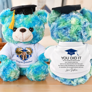 Graduate Bear Gifts - Teddy Bear With Personalized Shirt 4-blue.png