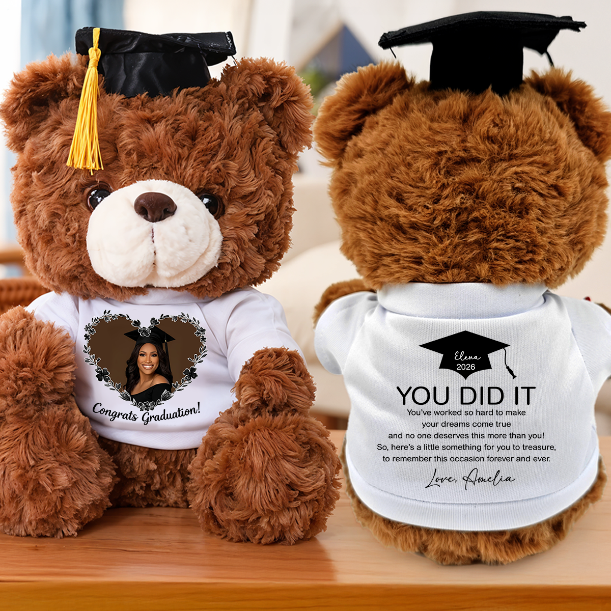 Graduate Bear Gifts - Teddy Bear With Personalized Shirt 4-brown.png