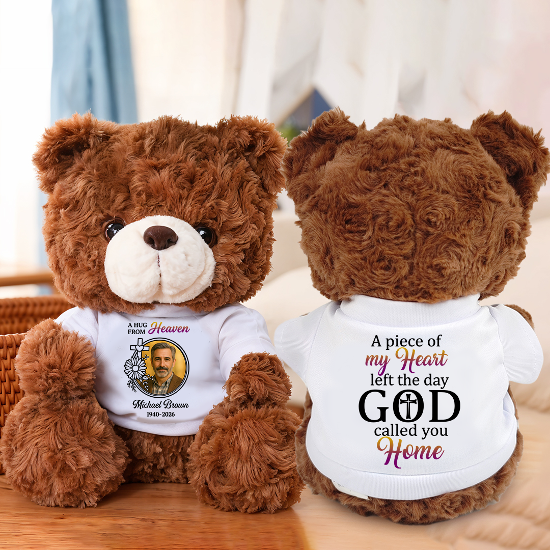 Hug From Heaven Memorial Christian- Personalized Memorial Teddy Bear
