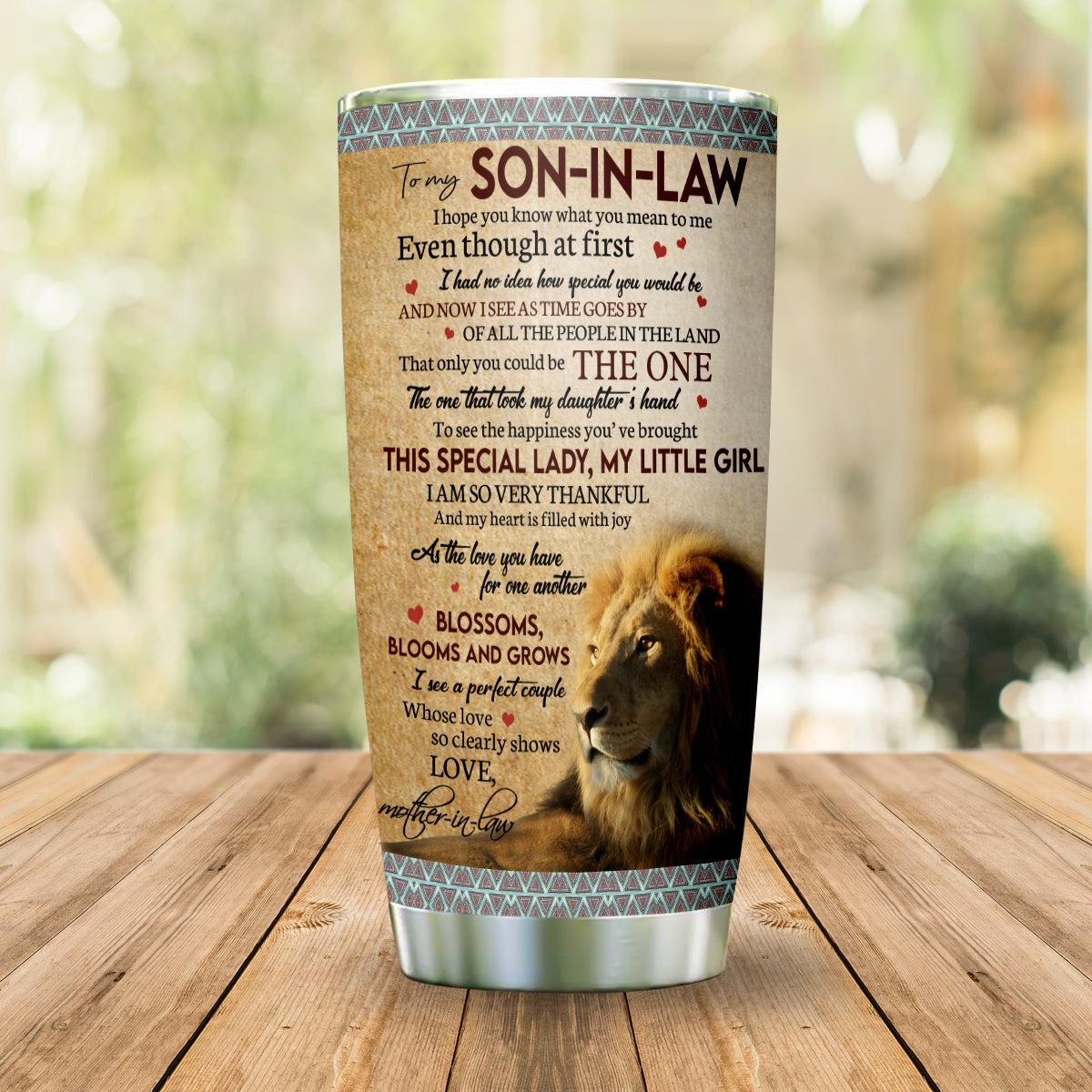 Gift For Son-in-law Tumbler, Lion Blossoms Blooms And Grows - Love, Mom In Law 40.4.jpg