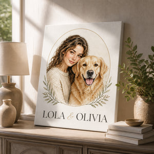 Custom Gouache Owner & Pet Portrait Canvas - Personalized Canvas 4016a03a-4e99-4450-855e-dfe40de8534d.jpg