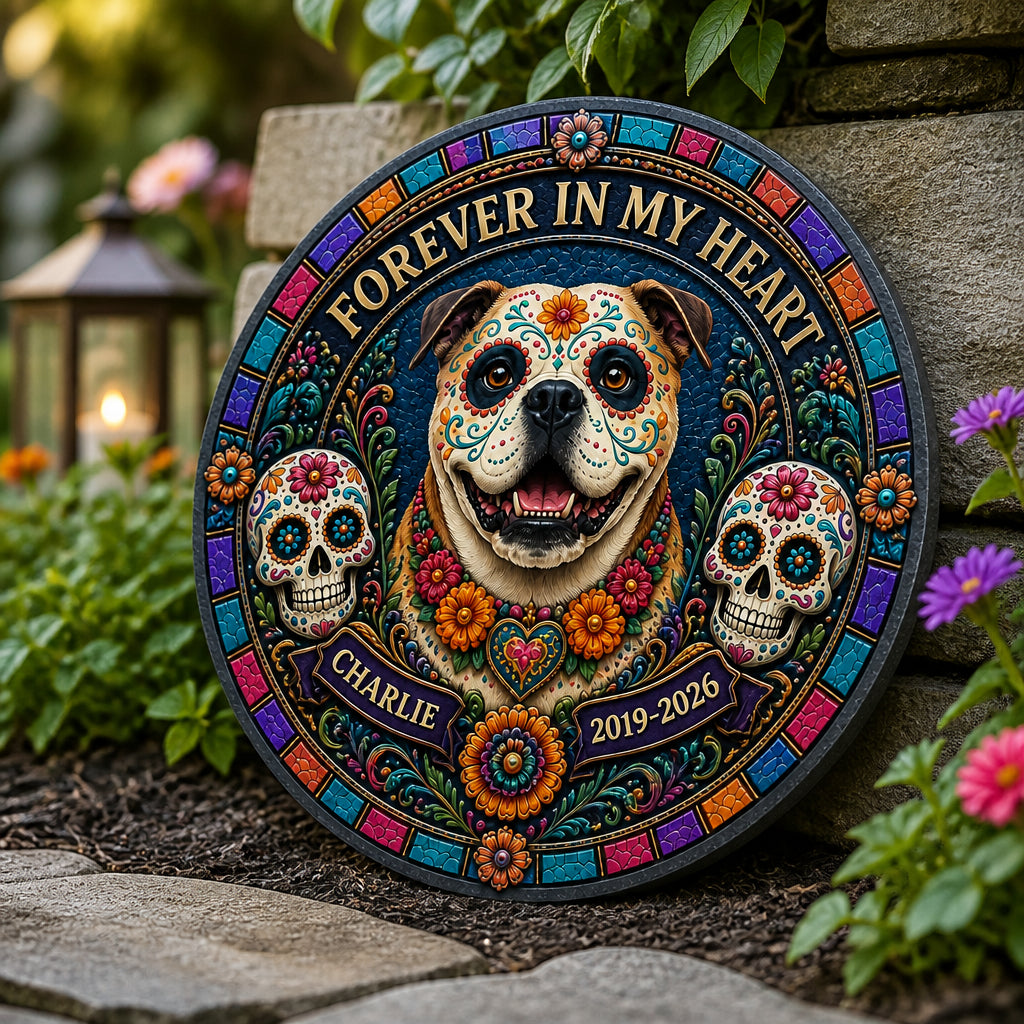 Forever In My Heart Pet Memorial Stone – Sugar Skull Portrait - Personalized Memorial Stone 40192431-50da-4053-8f01-88613ad21222.jpg