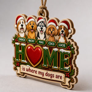 Home Is Where My Dogs Are - Custom Pet Photo Wreath Wood Ornament - Personalized 3-Layered Wood Ornament 401c553d-d579-4782-9506-64739cfcccff.jpg