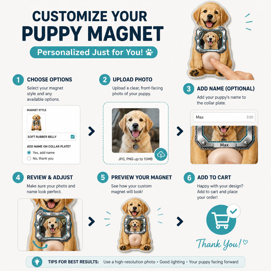 Custom Pet Photo Metal-Bezel Fridge Magnet - Personalized Acrylic Refrigerator Magnet - Soft Rubber Belly 4020e8bd-23f5-4337-9a8f-6797d797f441.jpg