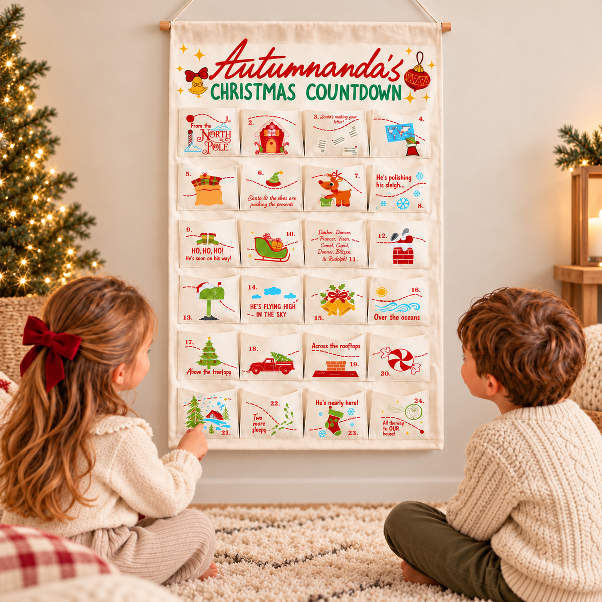 Customized Name Boy Girl Advent Calendar, Personalized Christmas Advent Calendar, Santa Is Coming Countdown, Xmas Kids Room Decor 2026, Gift For Kid 4043766d-42ff-4312-93c1-574a07706a8e-ch-.png