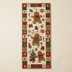 Christmas Gingerbread Table Runner, Candy Cane & Peppermint Quilt Style Decor, Festive Holiday Dining Accent, Winter Kitchen Table Gift Set. 405ef2d2-ce66-49e5-b497-41ff45d0e448-4405a7c9-4b53-4691-8ab5-096018ec285e.jfif