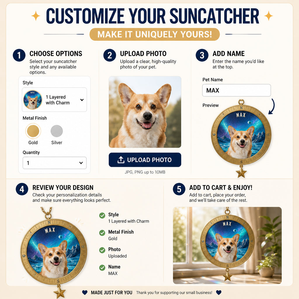 Custom Pet Photo Window Magnet with Name - Personalized 1 Layered Suncatcher with Charm 4066598f-b54f-4715-ba9e-68d986f3f1b3.jpg