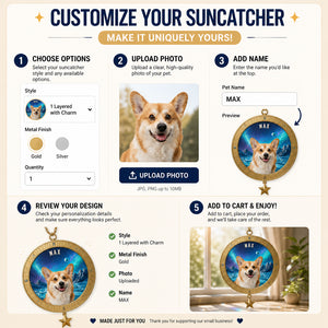Custom Pet Photo Window Magnet with Name - Personalized 1 Layered Suncatcher with Charm 4066598f-b54f-4715-ba9e-68d986f3f1b3.jpg