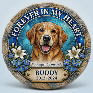 Pet Memorial Stone – Stained-Glass Style Portrait, Name & Years - Personalized Memorial Stone 406a99cc-4554-45f3-84e1-08d985c85cee.png