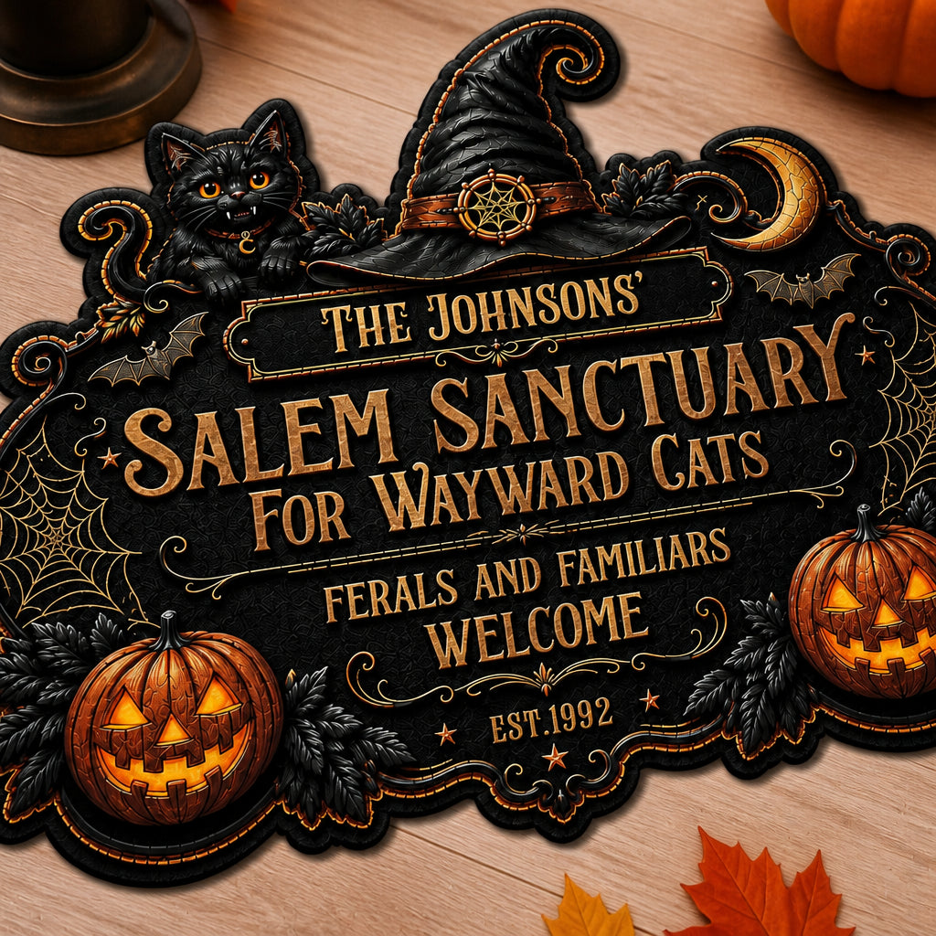 Personalized Salem Sanctuary Halloween Cat Doormat - Personalized Custom Shape Doormat (ZB) 40b79509-f2e9-4303-8489-a0ffee12f53c.jpg