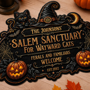 Personalized Salem Sanctuary Halloween Cat Doormat - Personalized Custom Shape Doormat (ZB) 40b79509-f2e9-4303-8489-a0ffee12f53c.jpg