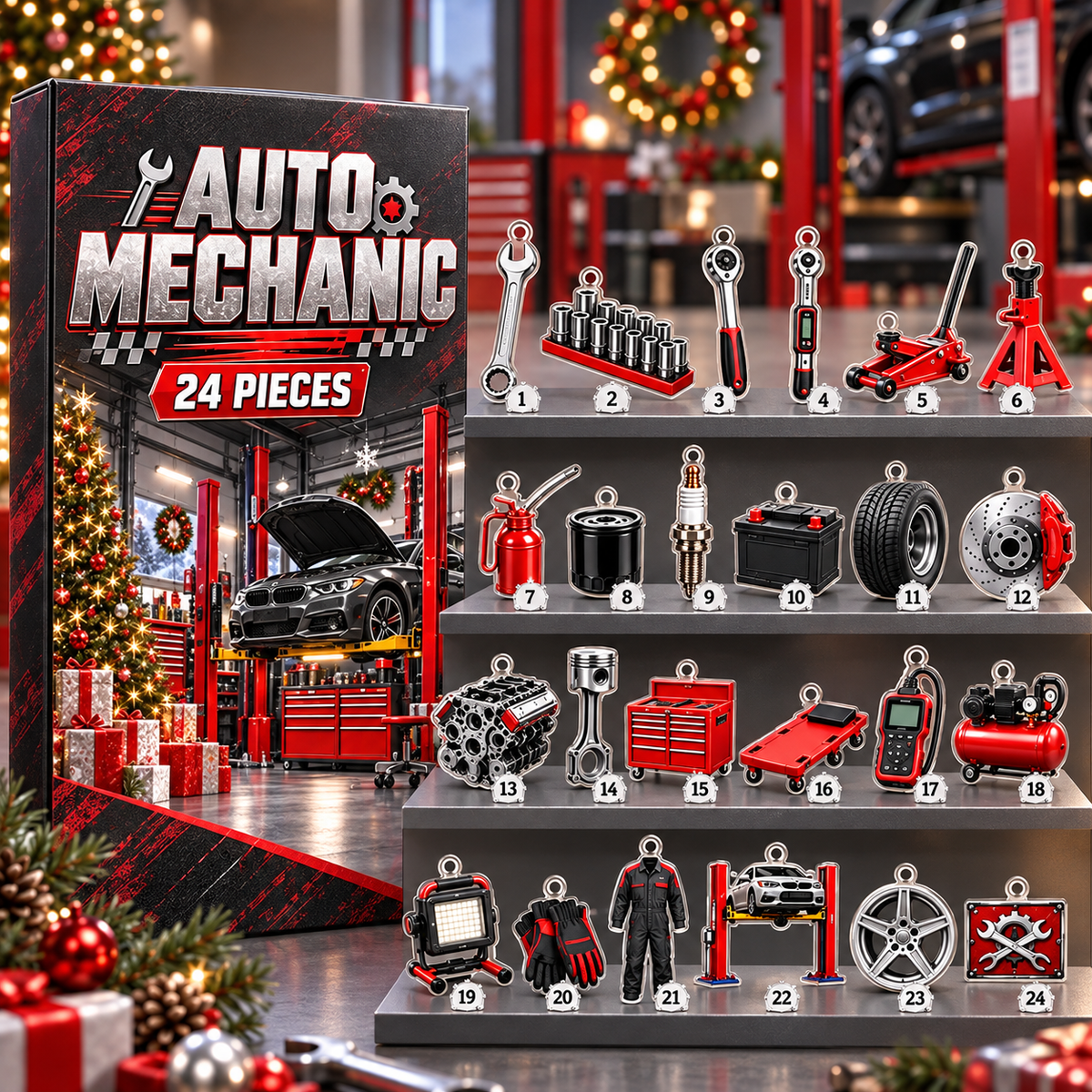 Auto Mechanic Advent Calendar, 24 Acrylic Hanging Ornaments, Profession Christmas Countdown, Career Keepsake Gift 40bdacee-1d31-4543-b690-525c65994dc6-15b13db8-ad3b-4dcc-abc2-660d000d2eb3.png