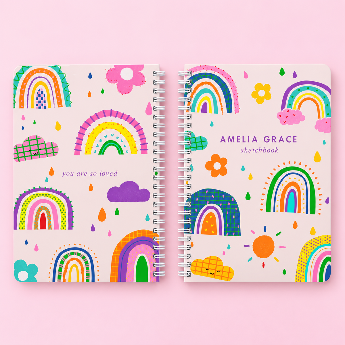 Personalized Book for Girls, Custom Spiral Lined Notebook or Blank Sketchbook, Unicorns, Mermaids, Rainbow, Gift For Kid 40c6b151-ef1e-44e5-8c57-f9ff28bab2b3-s9.png