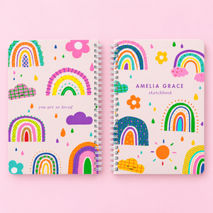 Personalized Book for Girls, Custom Spiral Lined Notebook or Blank Sketchbook, Unicorns, Mermaids, Rainbow, Gift For Kid 40c6b151-ef1e-44e5-8c57-f9ff28bab2b3-s9.png